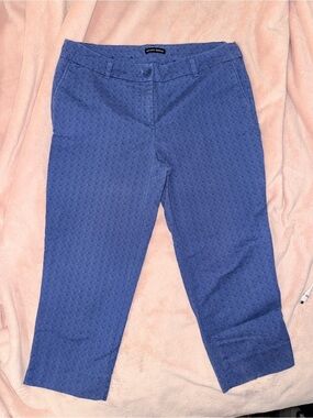 Hilary Radley Blue Geometric Print Pants